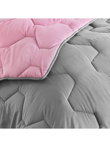 IDOMYA Essentials 3-delige set: all-season beddengoed grijs/lichtroze