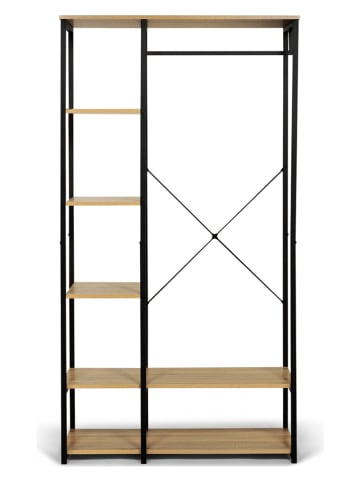 IDOMYA Essentials Garderobe "Memphis" in Hellbraun/ Schwarz - (B)90 x (H)167 x (T)40 cm