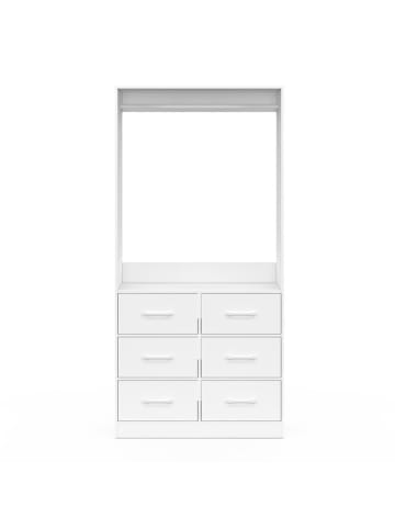 IDOMYA Essentials Garderoba "Uma" w kolorze białym - 80 x 167 x 40 cm