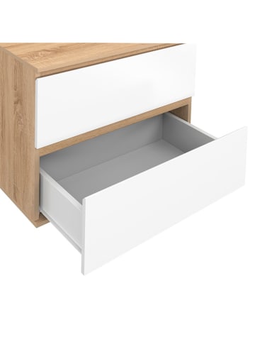 IDOMYA Essentials Wastafelonderkast "Tom" wit/lichtbruin - (B)60 x (H)60 x (D)45 cm