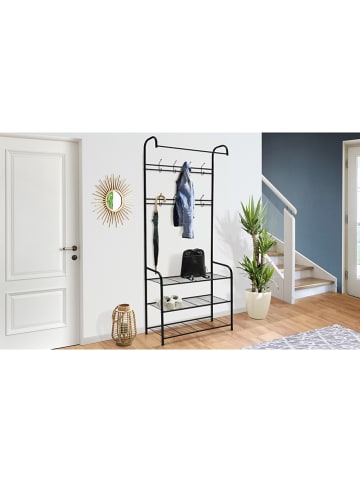 IDOMYA Essentials Garderobe "Pasadena" in Schwarz - (B)71 x (H)186 x (T)31 cm
