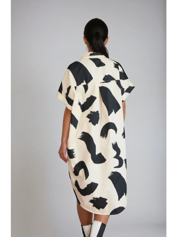 Monki Jurk crème/zwart