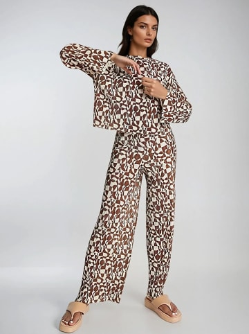 Monki Blouse bruin/crème