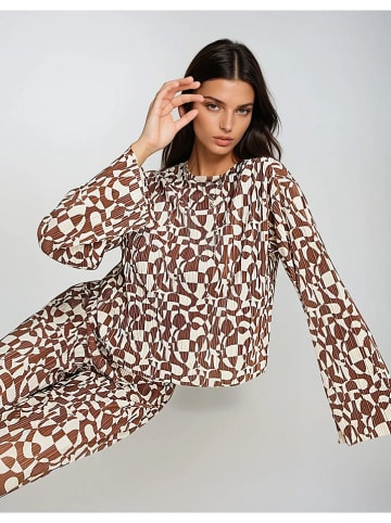 Monki Blouse bruin/crème