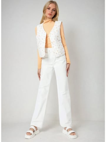 Monki Bodywarmer wit/oranje