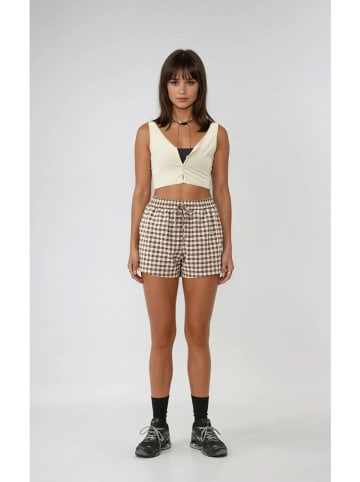 Weekday Szorty w kolorze brązowo-beżowym