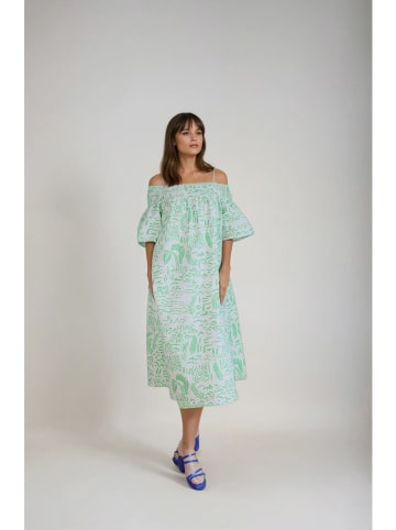 Monki Jurk wit/groen