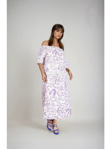 Monki Sukienka w kolorze biało-fioletowym