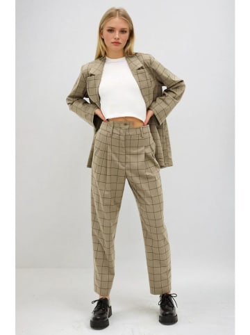 Monki Broek taupe/zwart