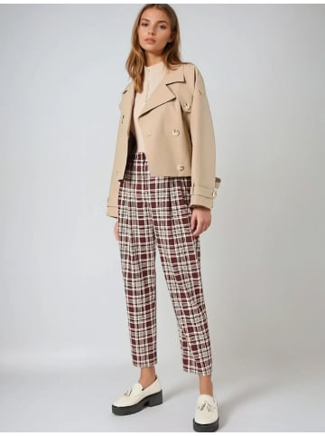 Monki Spodnie w kolorze brązowo-białym