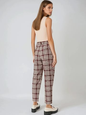 Monki Hose in Braun/ Weiß