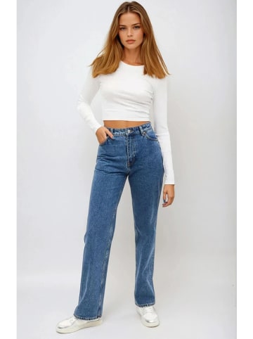 Monki Spijkerbroek - regular fit - blauw