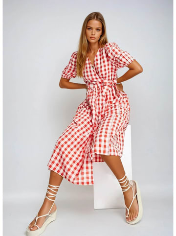 Monki Kleid in Rot/ Weiß