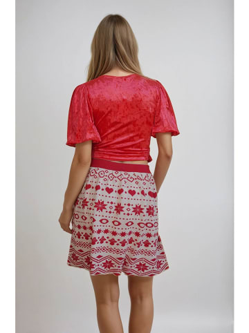 Monki Rok rood/grijs