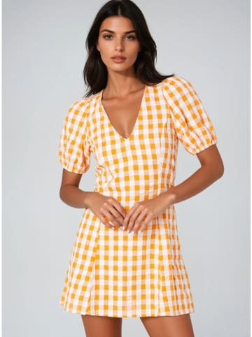 Monki Jurk oranje/wit