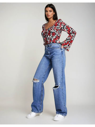 Monki Bluse in Schwarz/ Rot/ Weiß