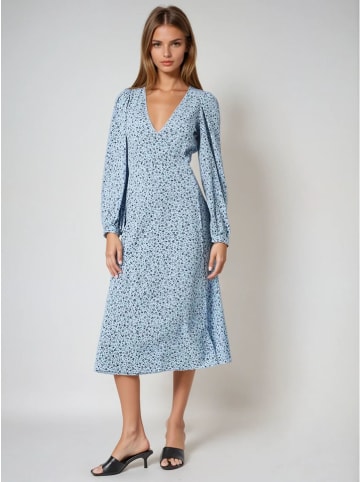 Monki Jurk lichtblauw/zwart