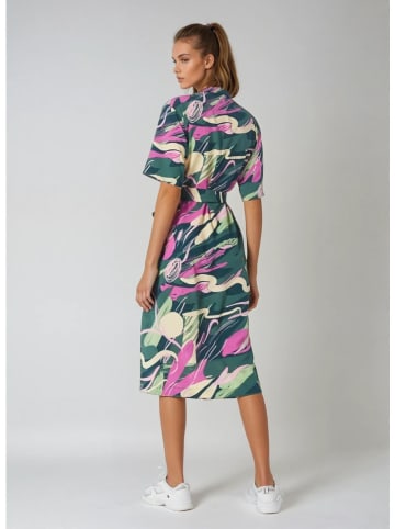 Monki Kleid in Petrol/ Creme/ Pink