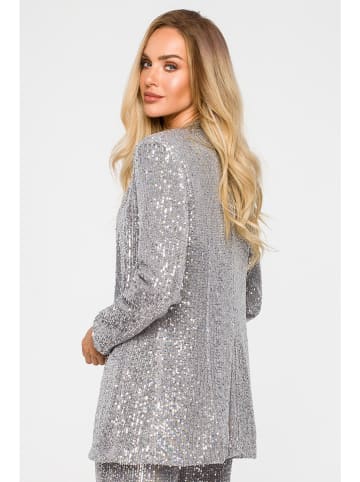 made of emotion Blezer w kolorze srebrnym