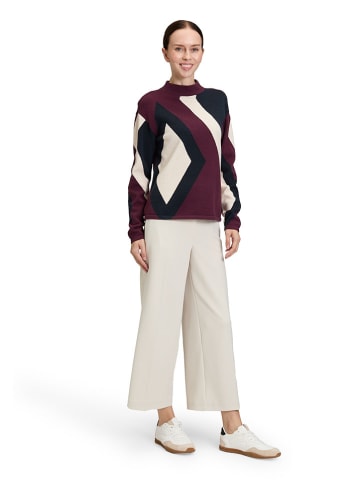 Betty Barclay Pullover in Dunkelblau/ Bordeaux/ Creme