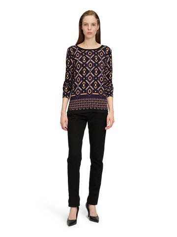 Betty Barclay Pullover in Schwarz/ Violett/ Beige