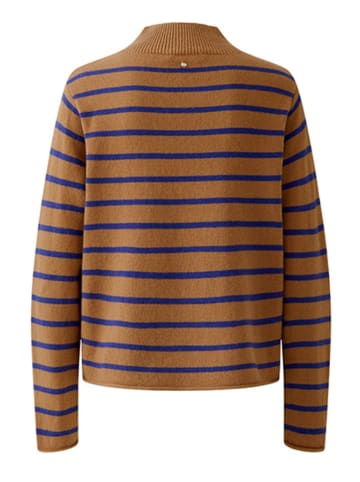 Oui Pullover in Camel/ Blau