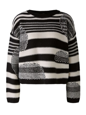 Oui Sweter w kolorze kremowo-czarnym