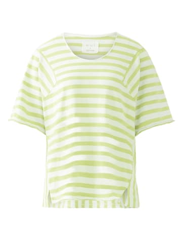 Oui Shirt in Hellgrün/ Weiß