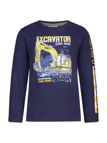 Salt and Pepper Longsleeve "Excavator" donkerblauw