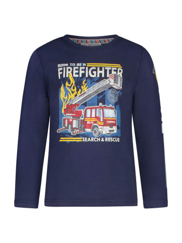 Salt and Pepper Longsleeve "Firefighter" donkerblauw
