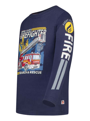 Salt and Pepper Longsleeve "Firefighter" donkerblauw