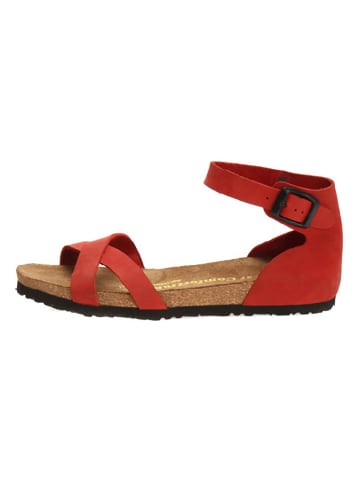 Comfortfusse Leder-Sandalen in Rot