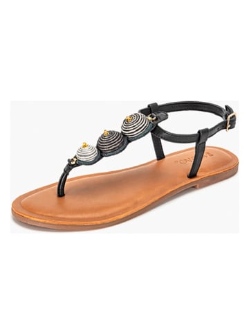 INUOVO Leder-Sandalen in Schwarz