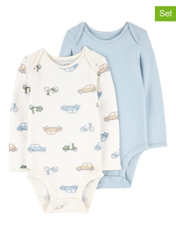 carter's 2-delige set: rompers lichtblauw/wit