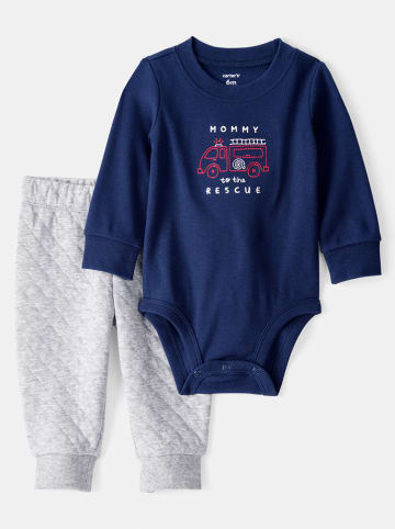 carter's 2-delige outfit donkerblauw/grijs