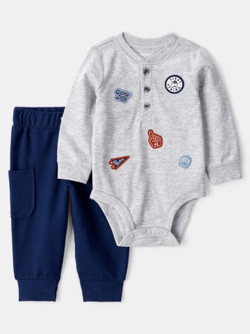 carter's 2-delige outfit donkerblauw/grijs