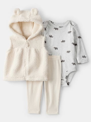 carter's 3tlg. Outfit in Beige/ Grau