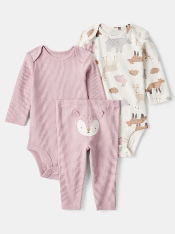 carter's 3-delige outfit lichtroze/crème
