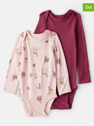carter's 2-delige set: rompers lichtroze/rood