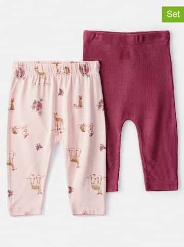 carter's Legginsy (2 pary) w kolorze jasnoróżowo-bordowym