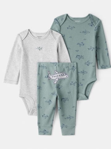 carter's 3-delige outfit groen/grijs