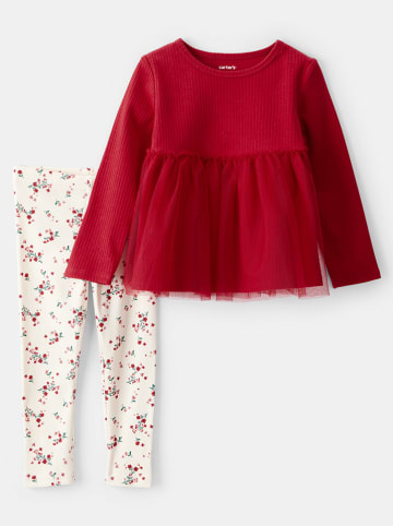 carter's 2tlg. Outfit in Rot/ Creme