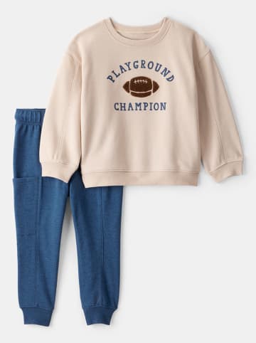 carter's 2-delige outfit beige/blauw