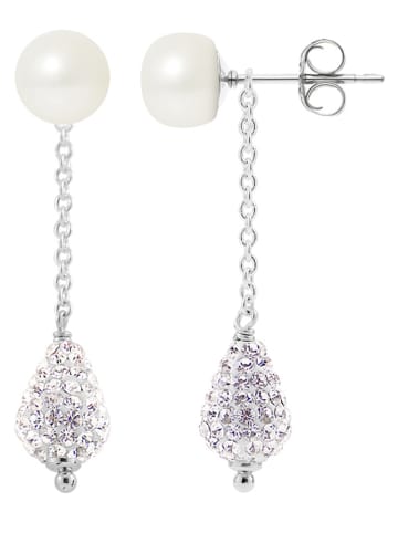 Pearl Addict Silber-Ohrstecker mit Süßwasserzuchtperlen und Kristallen
