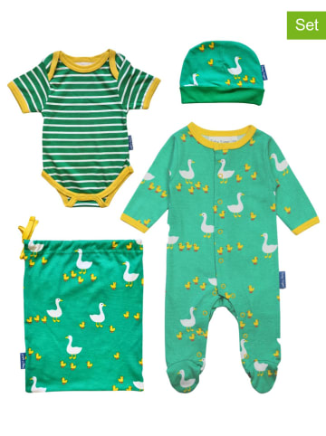 Toby Tiger 4tlg. Erstlingsset in Grün/ Gelb/ Weiß