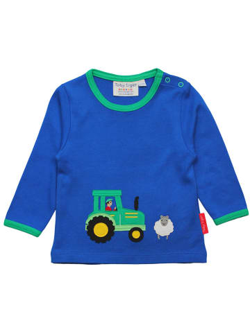 Toby Tiger Longsleeve in Blau/ Grün