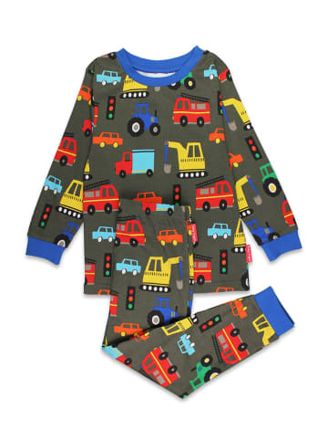 Toby Tiger Pyjama in Anthrazit/ Bunt