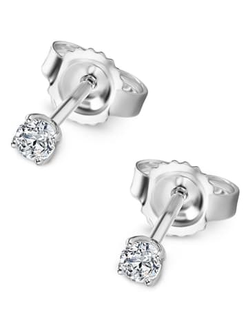 Revoni Witgouden oorstekers met diamanten