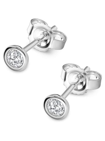 Revoni Witgouden oorstekers met diamanten