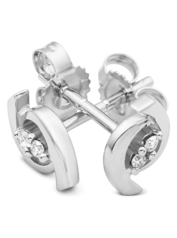 Revoni Witgouden oorstekers met diamanten